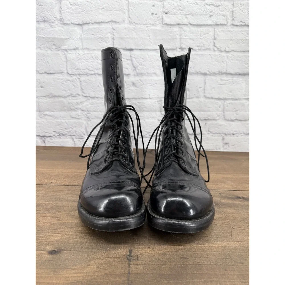 Corcoran Mens Black Leather Jump Boots Military Combat Cap Toe Made in USA 11.5D